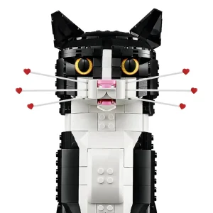 Loki’s Whiskers for LEGO® Tuxedo/Orange Cat – Red/Pink Heart Tipped Whiskers